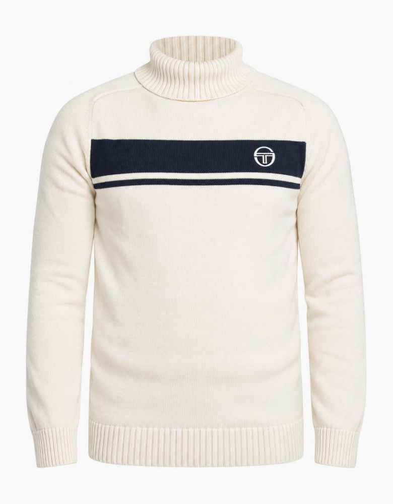 Sergio Tacchini Damarindo Knitted Turtle Neck Jumper Gardenia/Maritime Blue