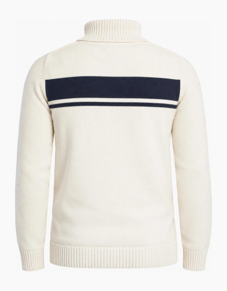 Sergio Tacchini Damarindo Knitted Turtle Neck Jumper Gardenia/Maritime Blue