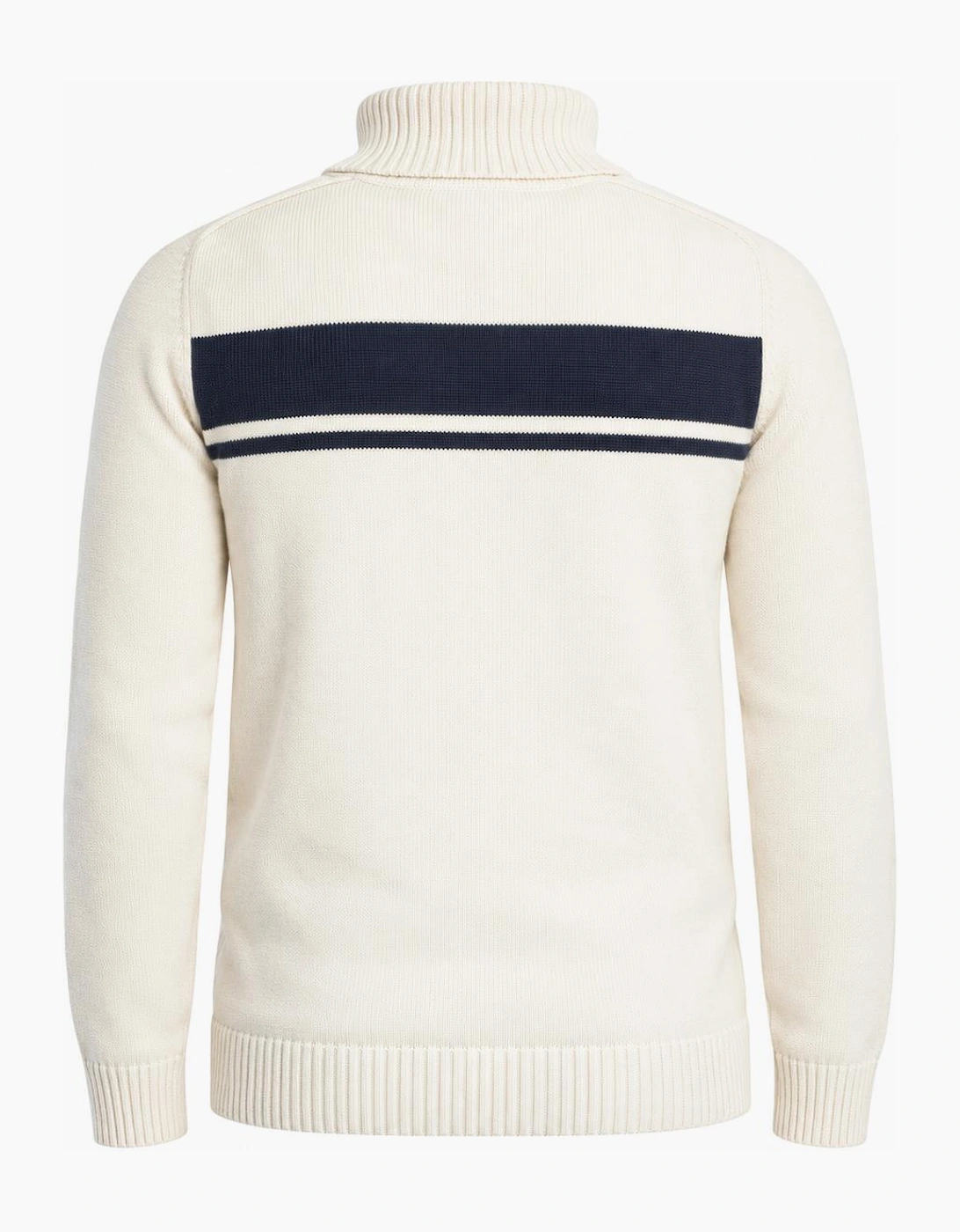 Sergio Tacchini Damarindo Knitted Turtle Neck Jumper Gardenia/Maritime Blue