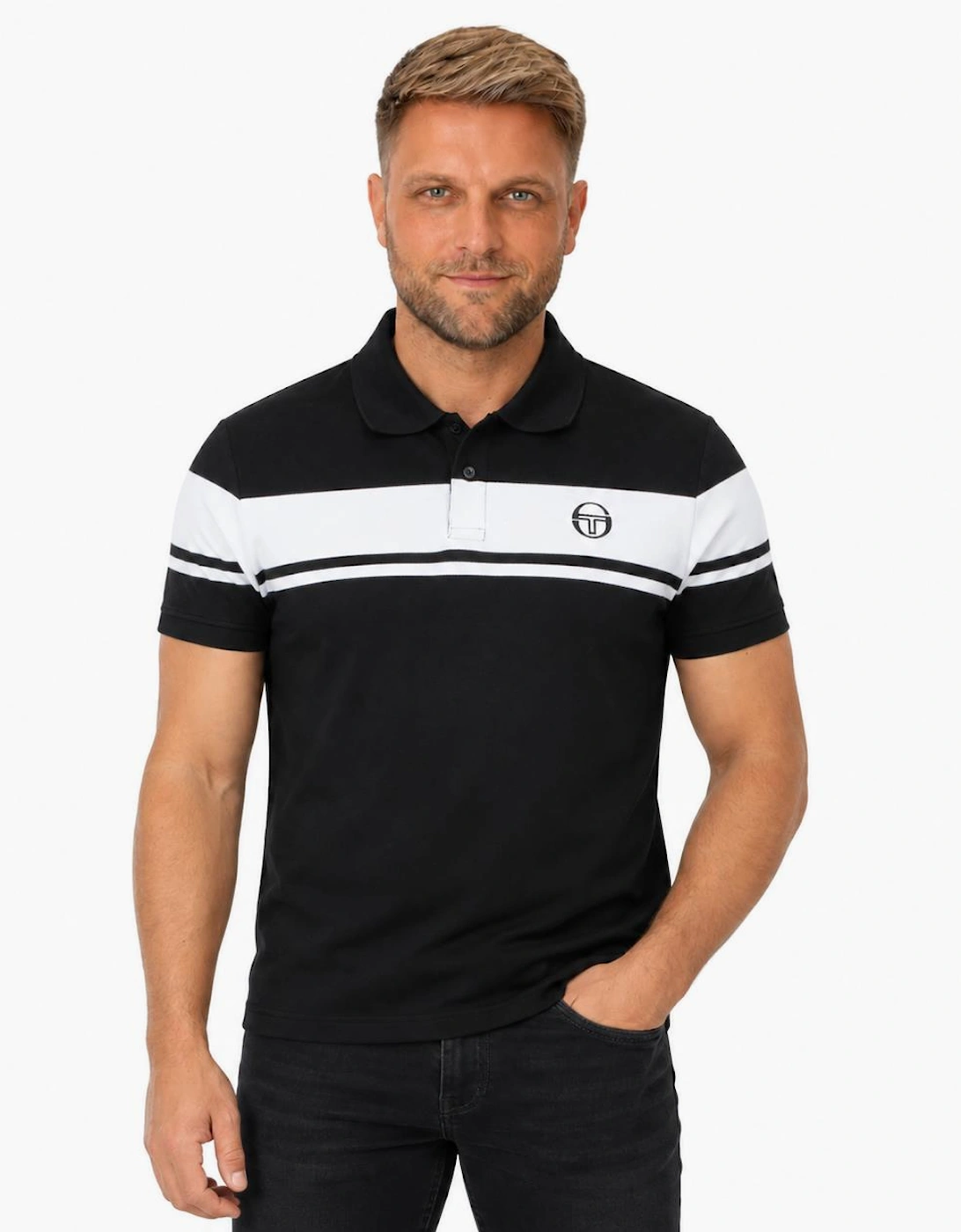 Sergio Tacchini Young Line Polo Shirt Black/White