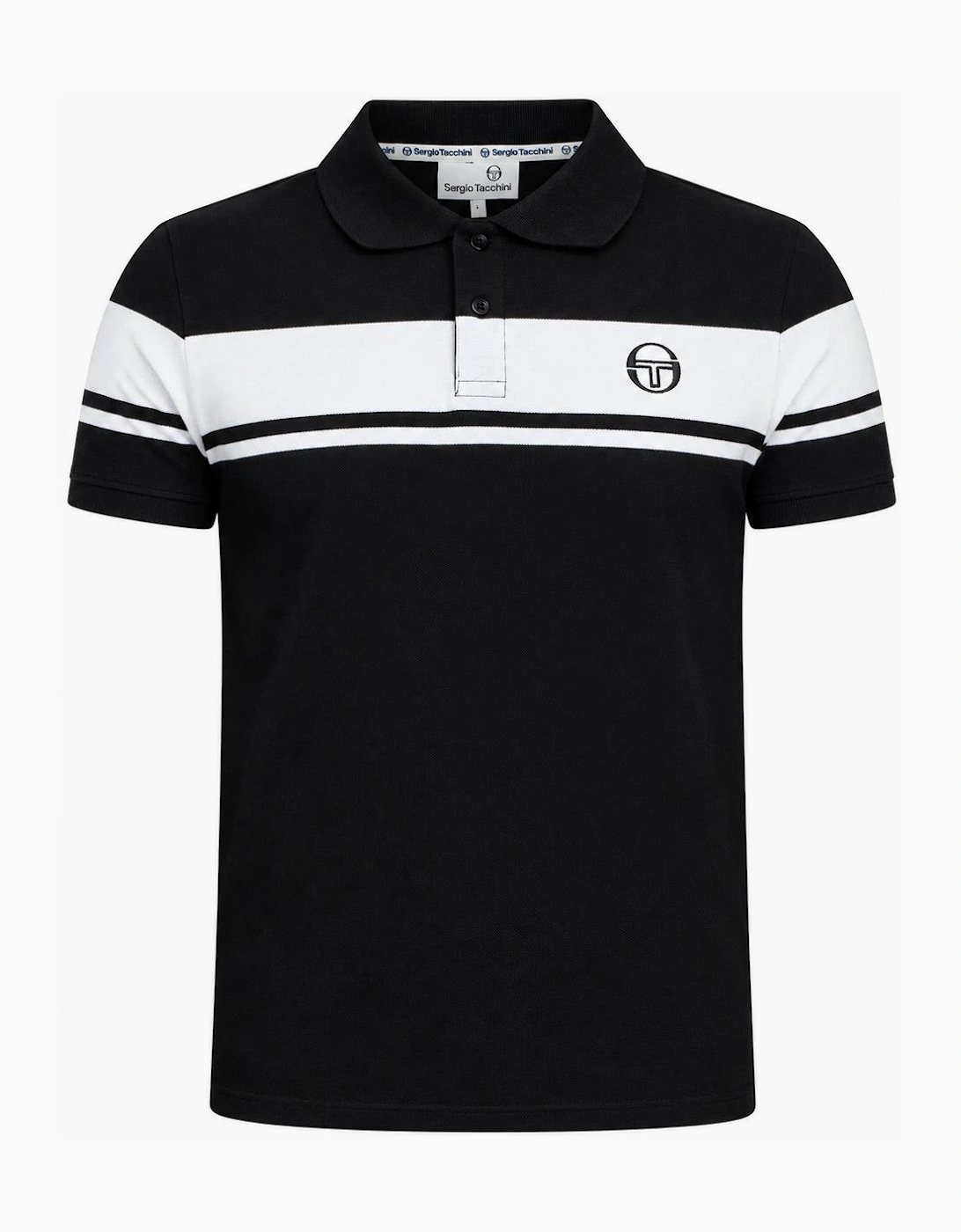 Sergio Tacchini Men's Young Line Polo Shirt, Black/White - Image 7