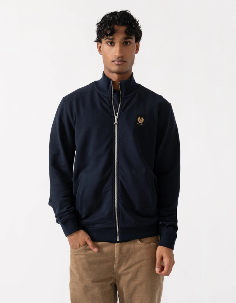 Belstaff Mens Logo Full Zip Sweatshirt - Dark Ink
