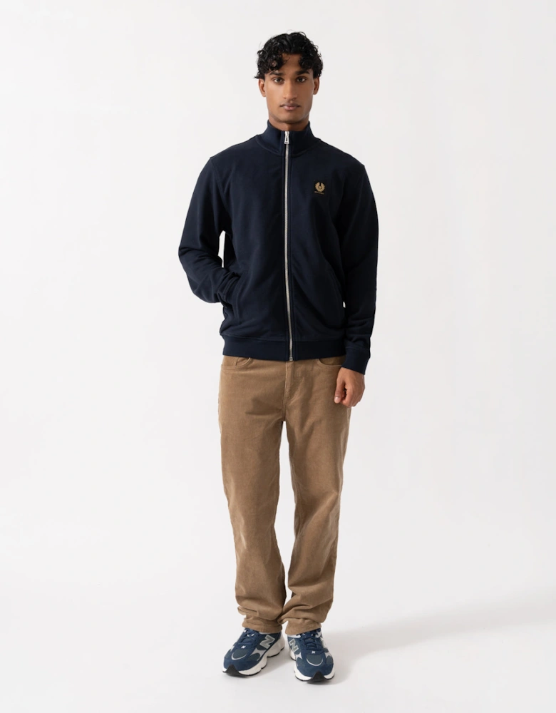 Belstaff Mens Logo Full Zip Sweatshirt - Dark Ink