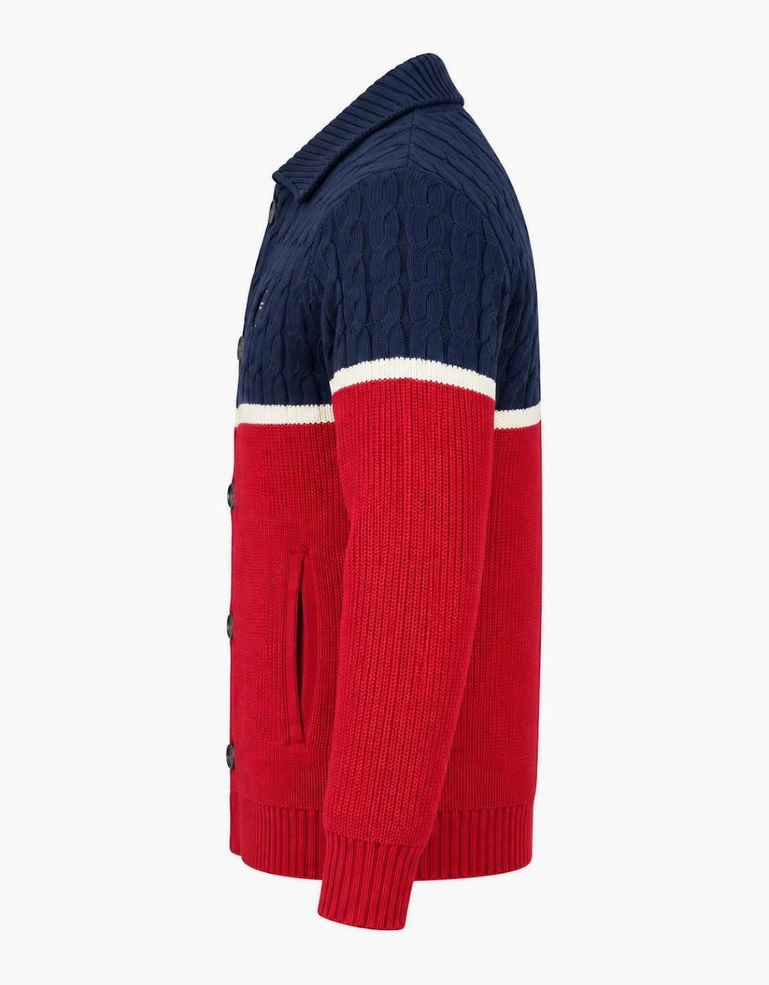 Sergio Tacchini Corte Knitted Cardigan Maritime Blue/Gardenia/Merlot