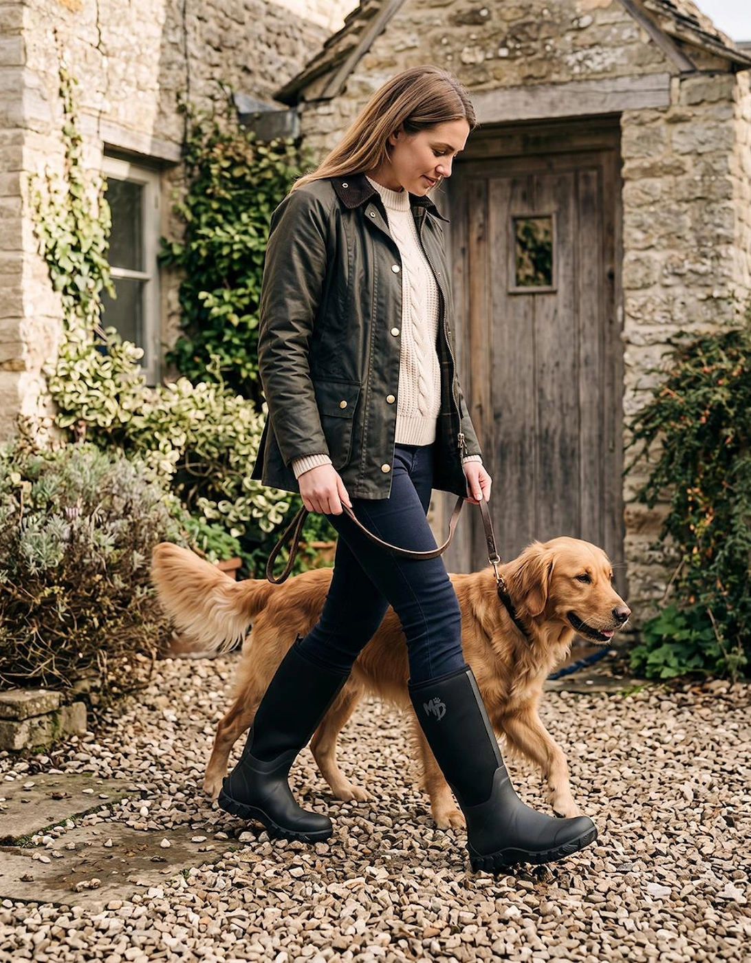 Mud Dogs RUTLAND TALL Unisex Neoprene Wellies Black