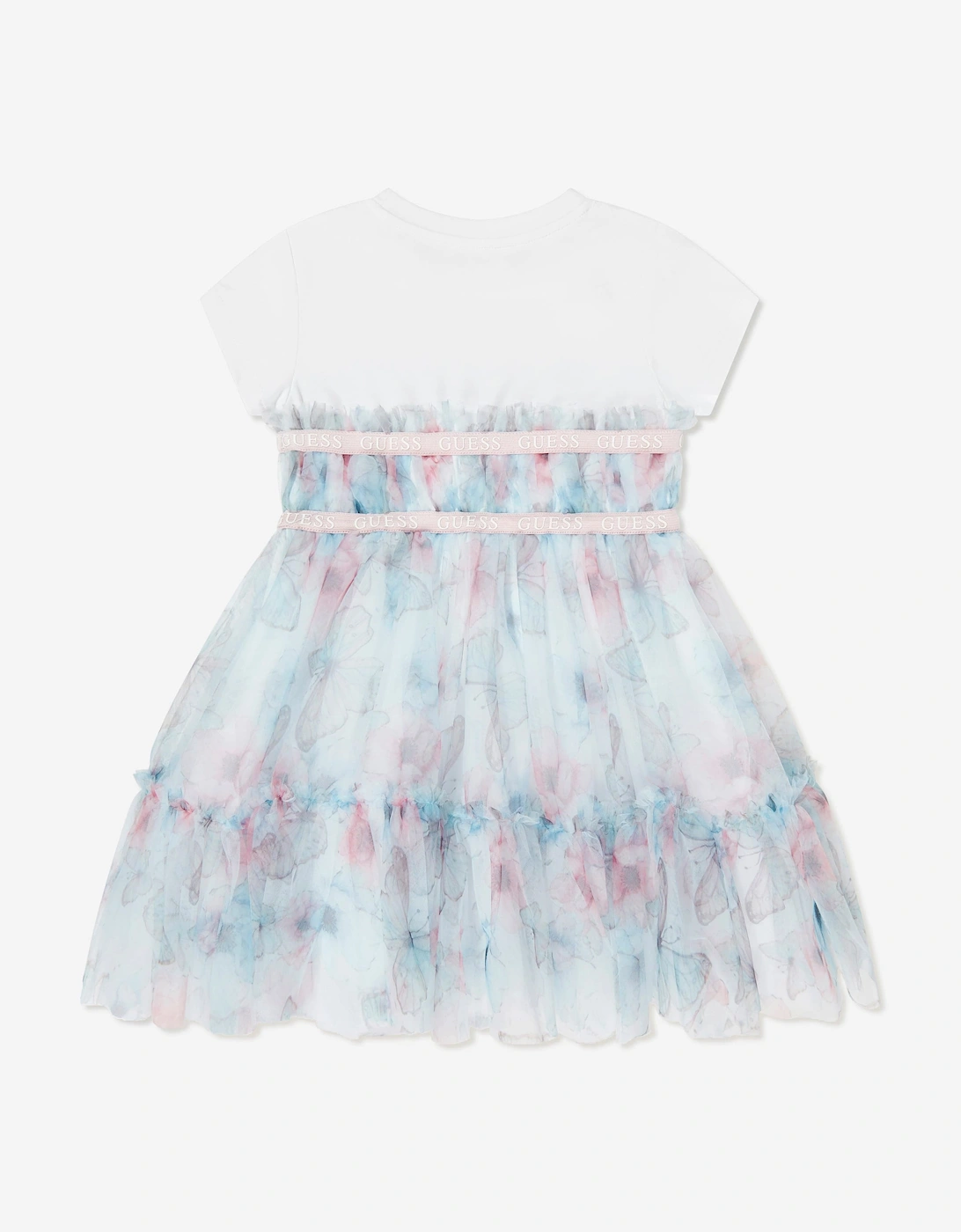Guess Girls Butterfly Collage Dress in Blue