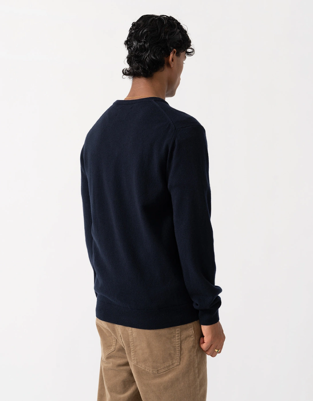 GANT Mens Superfine Lambswool V-Neck Sweater - 410 Marine