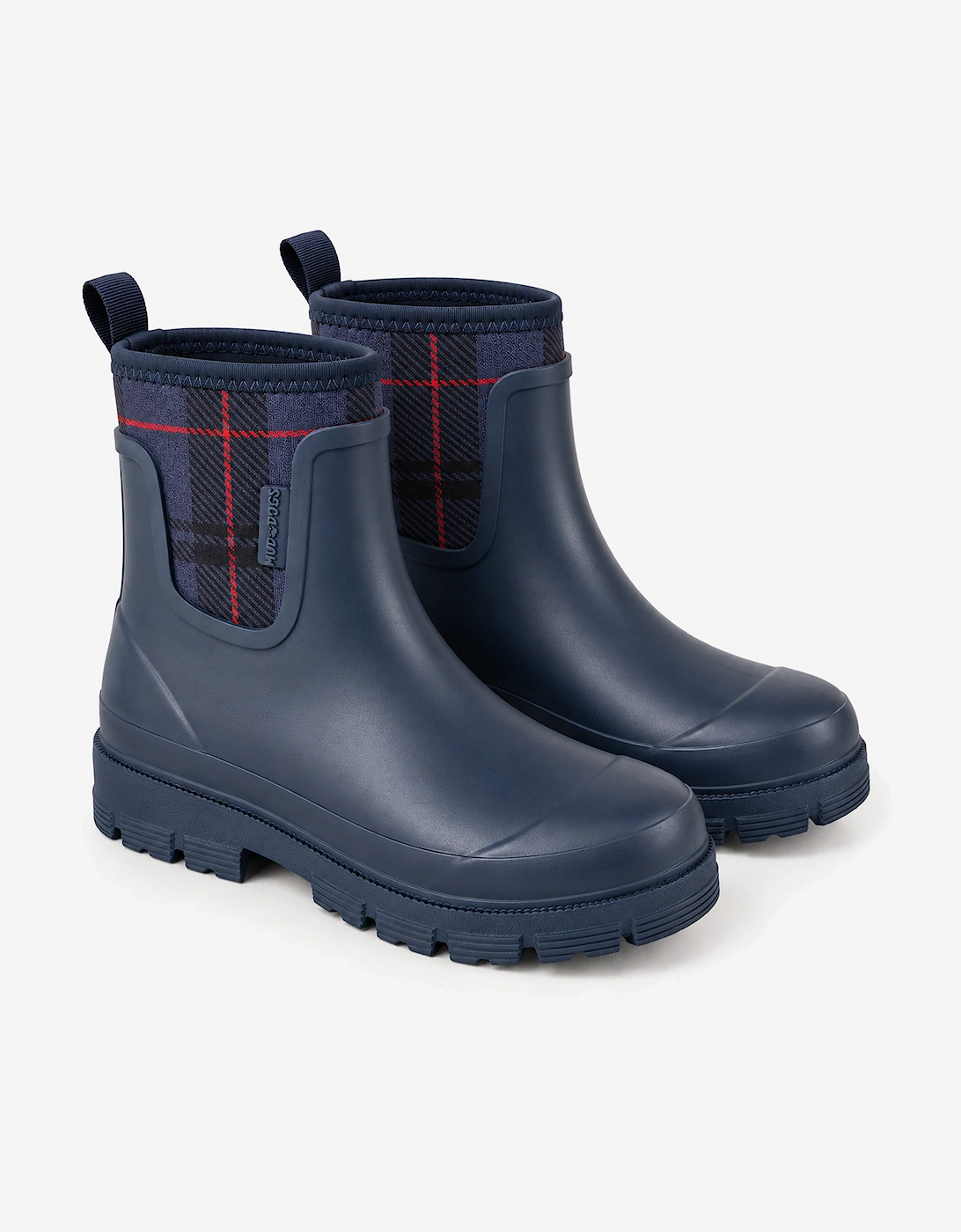 Mud Dogs BROOKE Womens Ankle Neoprene Wellies Blue Check