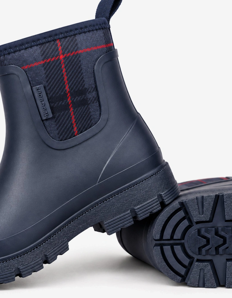 Mud Dogs BROOKE Womens Ankle Neoprene Wellies Blue Check