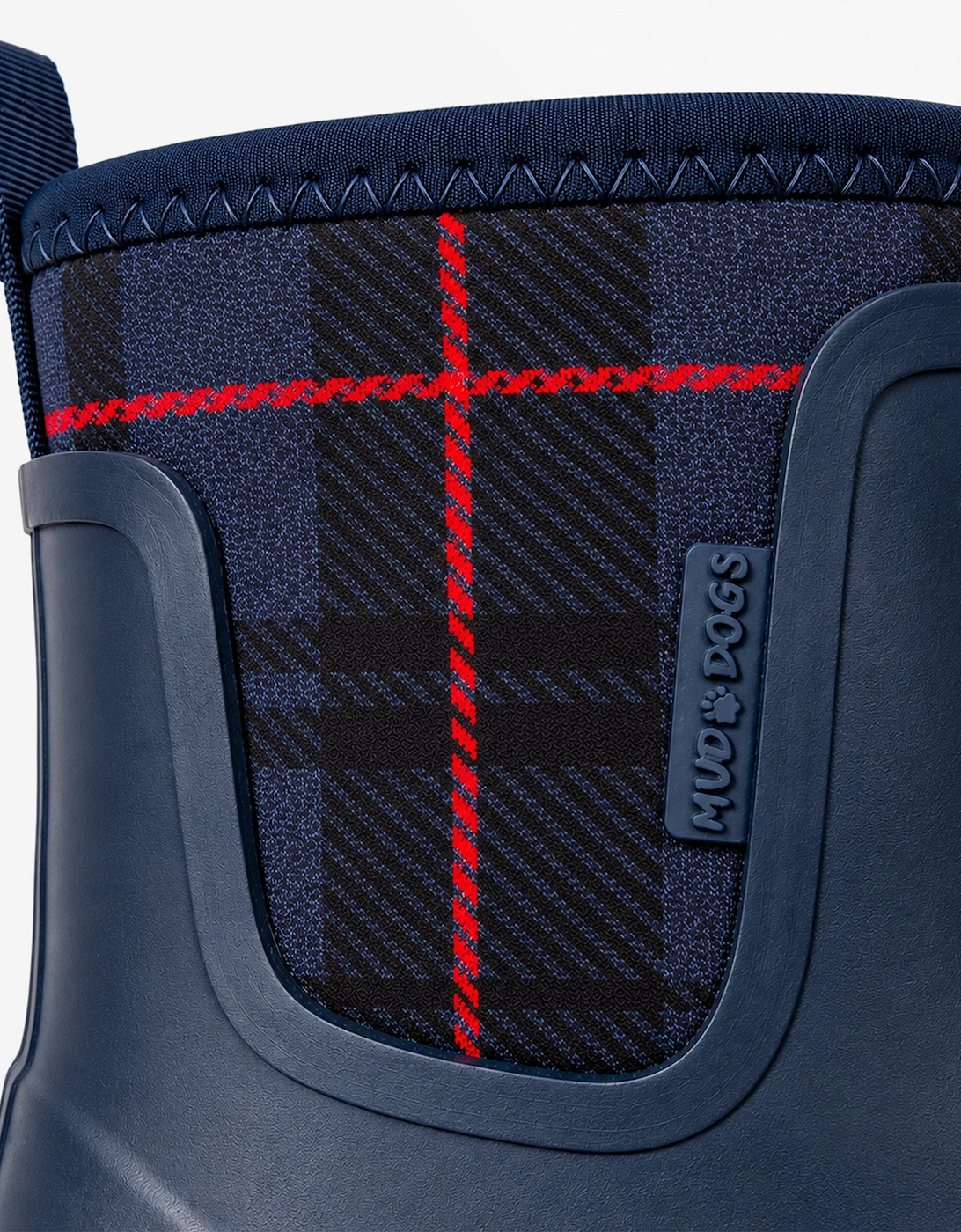 Mud Dogs BROOKE Womens Ankle Neoprene Wellies Blue Check
