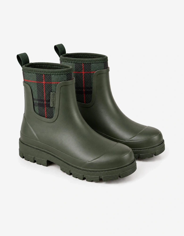 Mud Dogs BROOKE Womens Ankle Neoprene Wellies Green Check