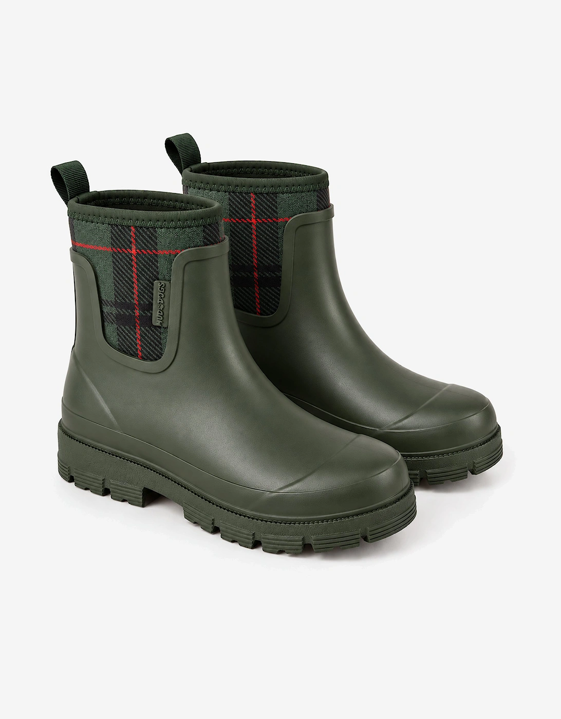 Mud Dogs BROOKE Womens Ankle Neoprene Wellies Green Check