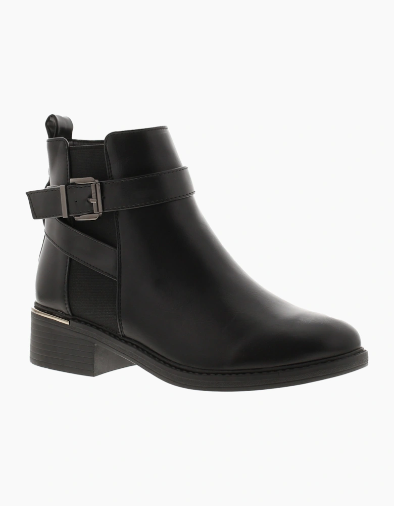 Platino Womens Ankle Boots Selena Zip Fastening black UK Size