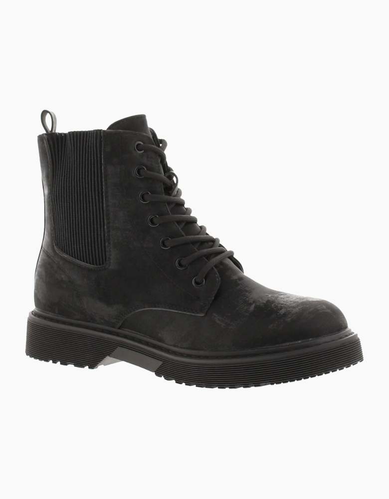 Miss Riot Girls Ankle Boots Victory Zip Lace Up black UK Size