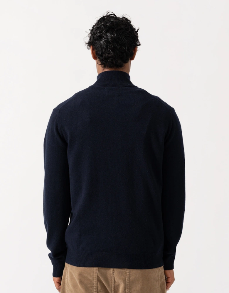 GANT Mens Superfine Lambswool Full Zip Sweater - 410 Marine