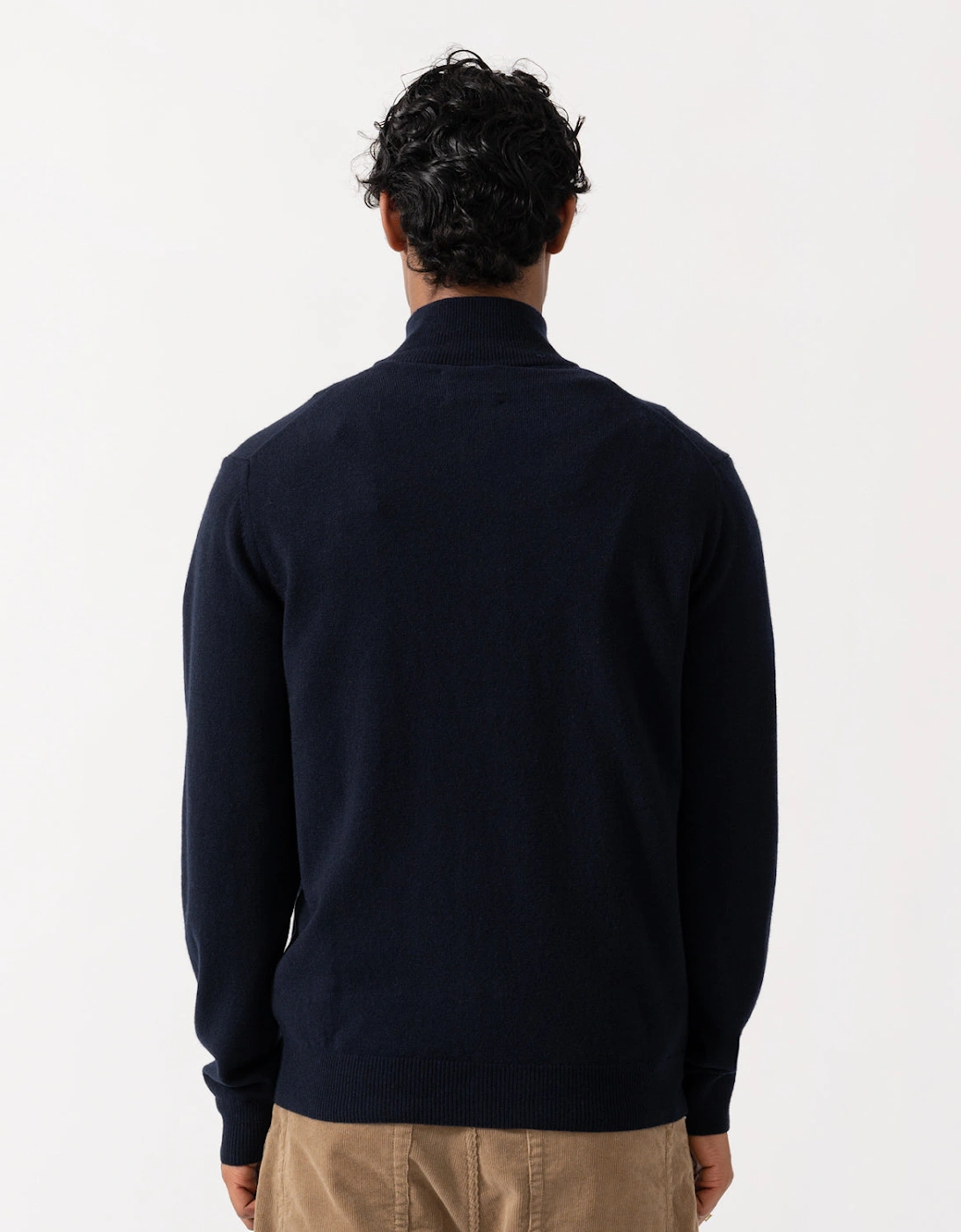 GANT Mens Superfine Lambswool Full Zip Sweater - 410 Marine