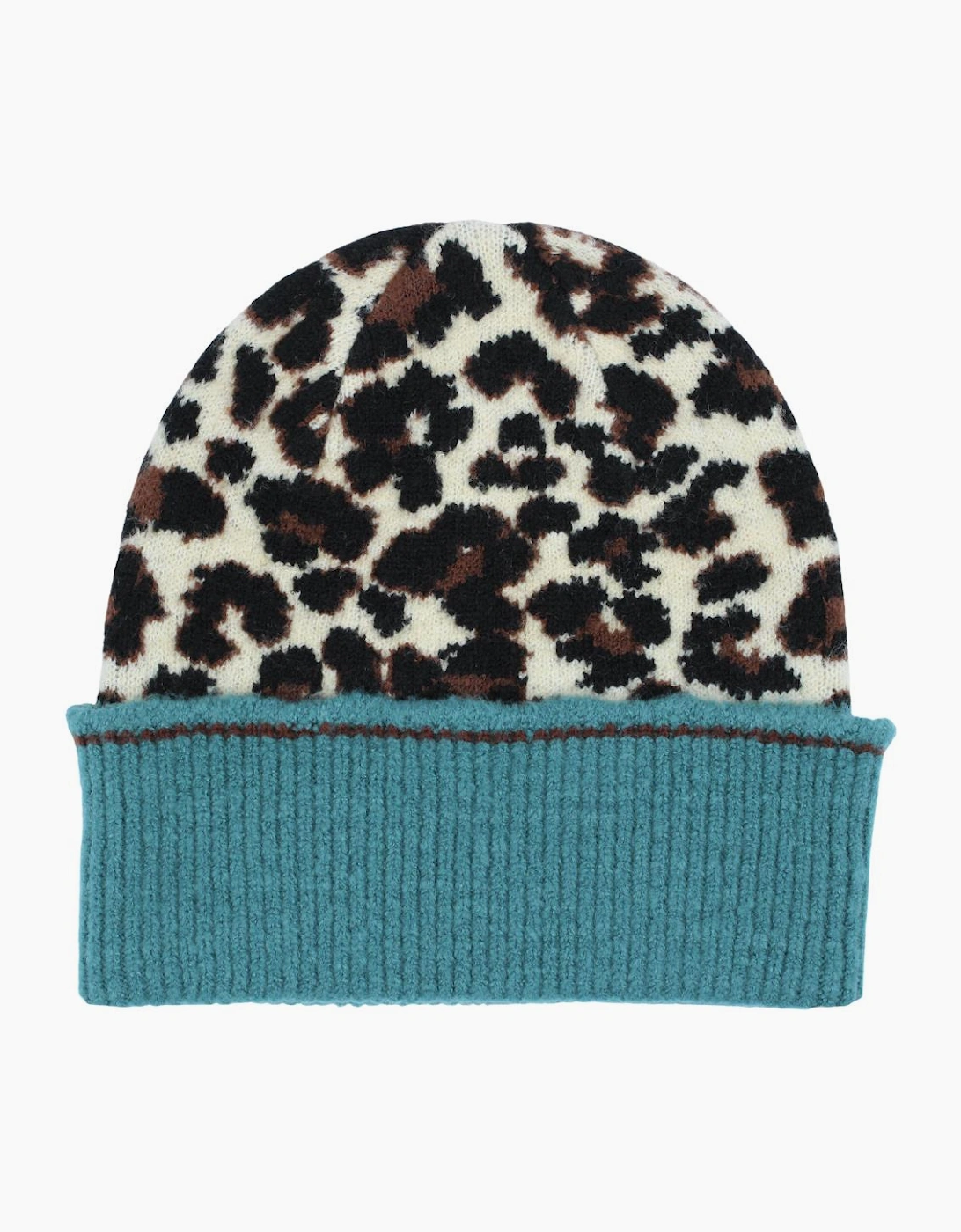 Multi Ladies Animal Beanie Contrast Cuff Hat
