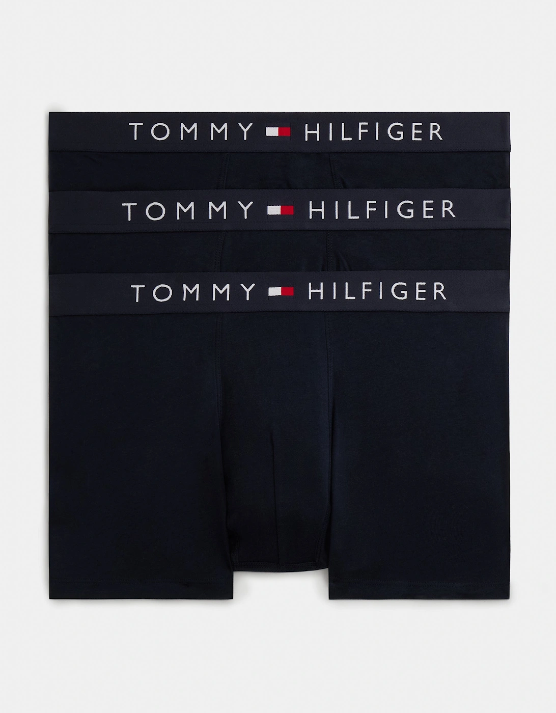 Men's Tommy Hilfiger 3-Pack TH Original Logo Stretch Cotton Trunks - Desert Sky/Desert Sky/Desert Sky - Size: 37/36/32/13.5/14/14.5/15/15.5/16/13