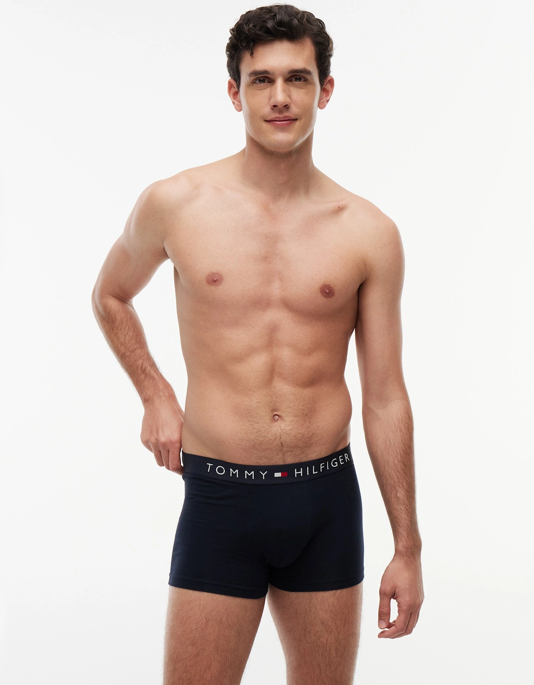 Tommy Hilfiger 3-Pack TH Original Logo Stretch Cotton Trunks - Desert Sky/Desert Sky/Desert Sky