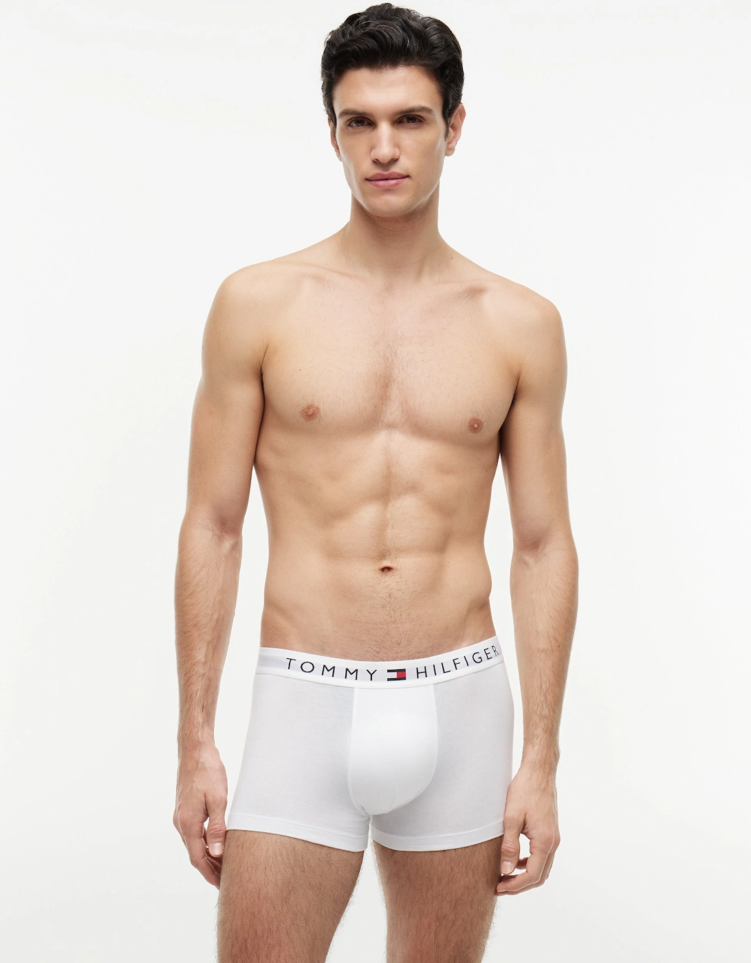 Tommy Hilfiger 3 Pack Waistband Mens Trunks - Grey Heather/White/Desert Sky