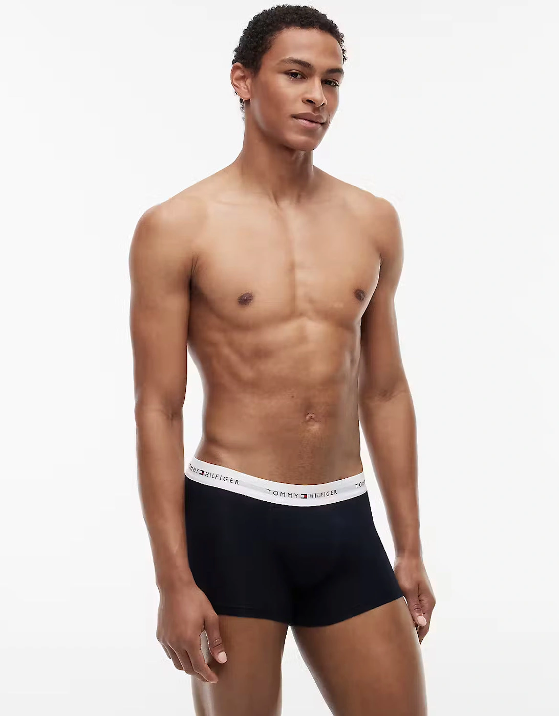 Tommy Hilfiger 3-Pack Logo Waistband Mens Trunks - Primary Red/White/Desert Sky