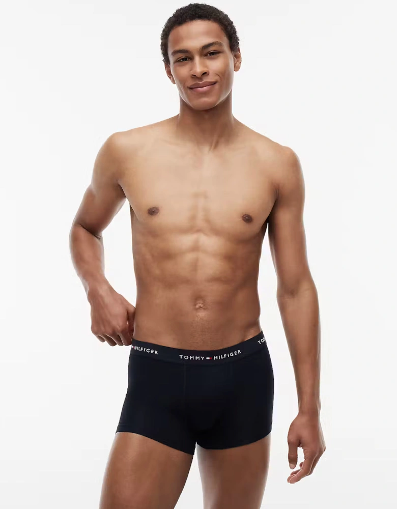 Tommy Hilfiger 3-Pack Logo Waistband Mens Trunks - Primary Red/White/Desert Sky