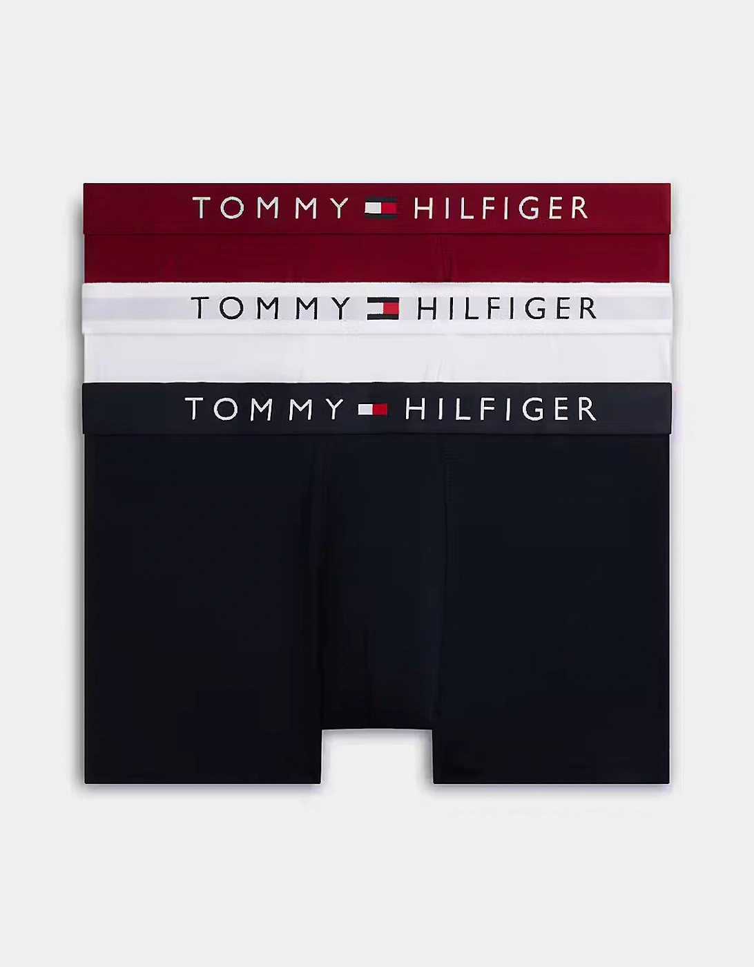 Tommy Hilfiger 3 Pack Waistband Mens Trunks - Desert Sky/White/Rouge