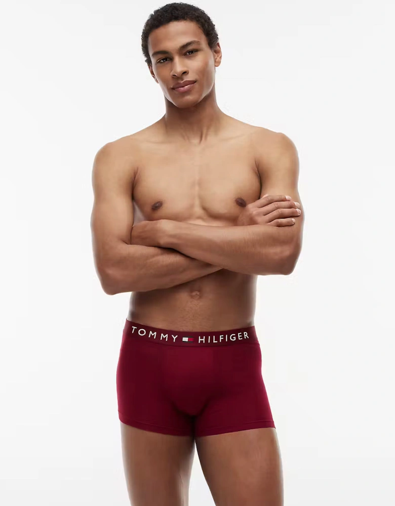 Tommy Hilfiger 3 Pack Waistband Mens Trunks - Desert Sky/White/Rouge