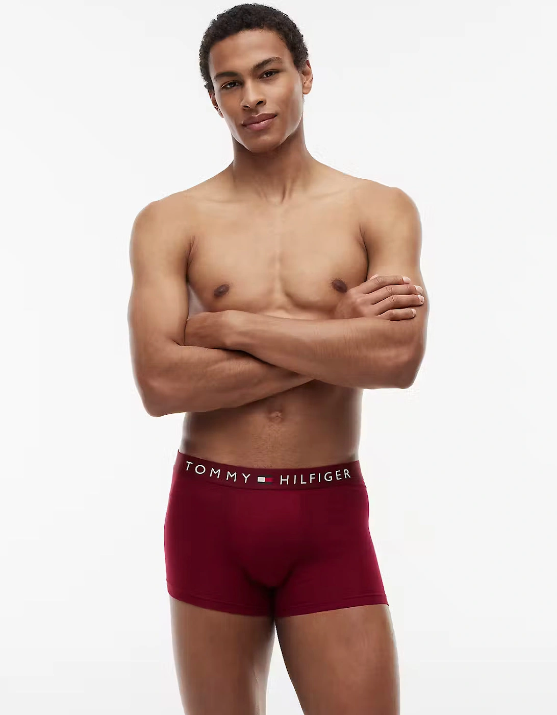 Tommy Hilfiger 3 Pack Waistband Mens Trunks - Desert Sky/White/Rouge