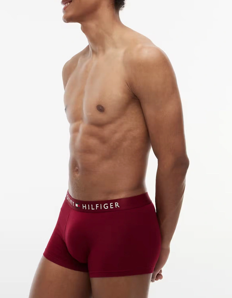 Tommy Hilfiger 3 Pack Waistband Mens Trunks - Desert Sky/White/Rouge