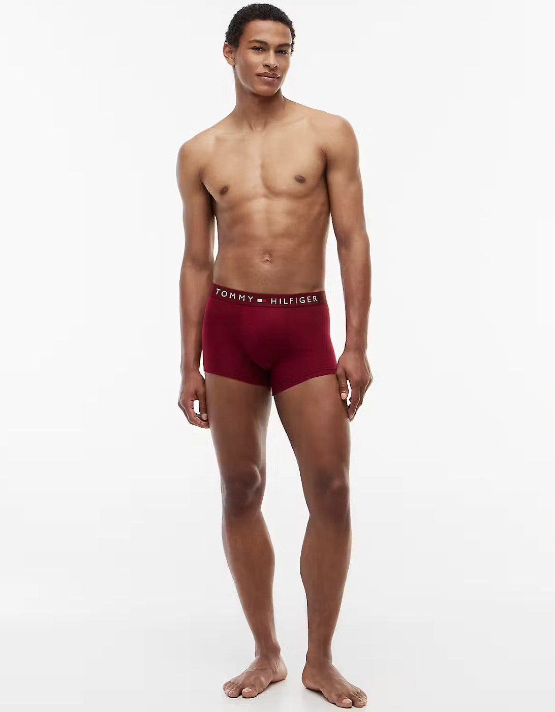 Tommy Hilfiger 3 Pack Waistband Mens Trunks - Desert Sky/White/Rouge