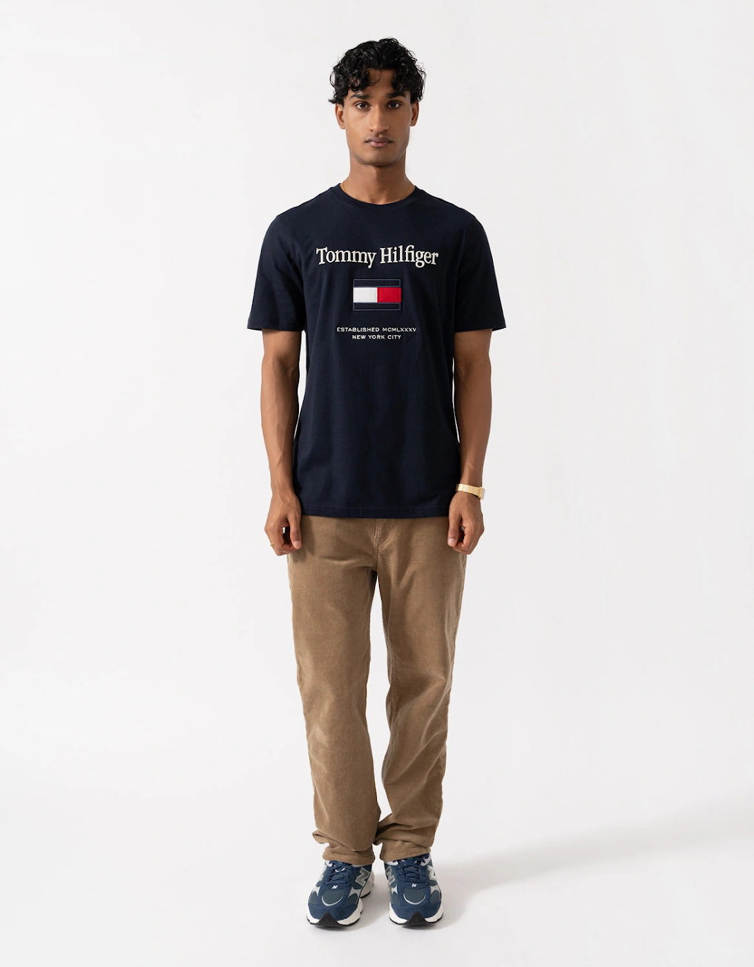 Tommy Hilfiger Embroidery Hilfiger Flag T-Shirt - Navy Blue
