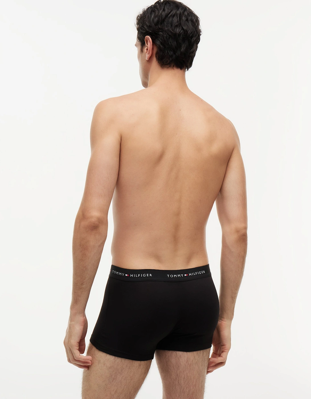 Tommy Hilfiger 3-Pack Logo Waistband Mens Trunks - Grey Heather/Black/White