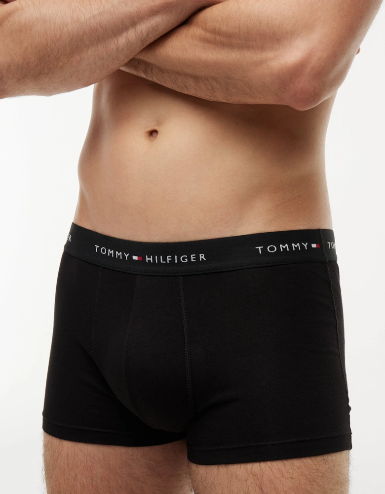 Tommy Hilfiger 3-Pack Logo Waistband Mens Trunks - Grey Heather/Black/White