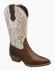 Tan/White Leather