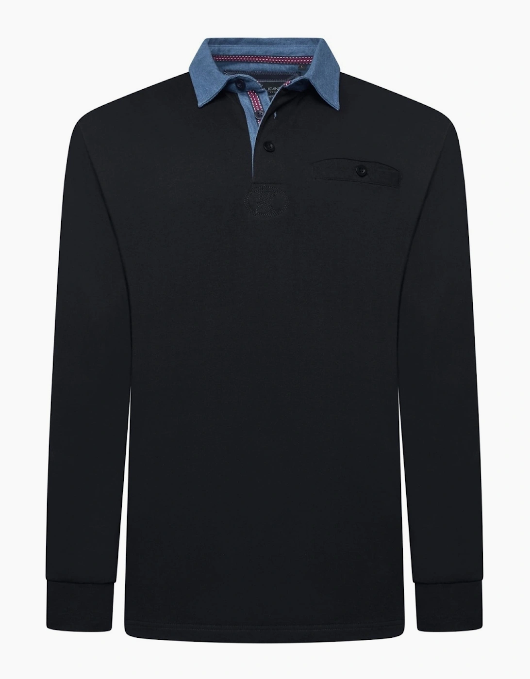 Kam Mens Big & Tall Casual Rugby Long Sleeve Polo Shirt