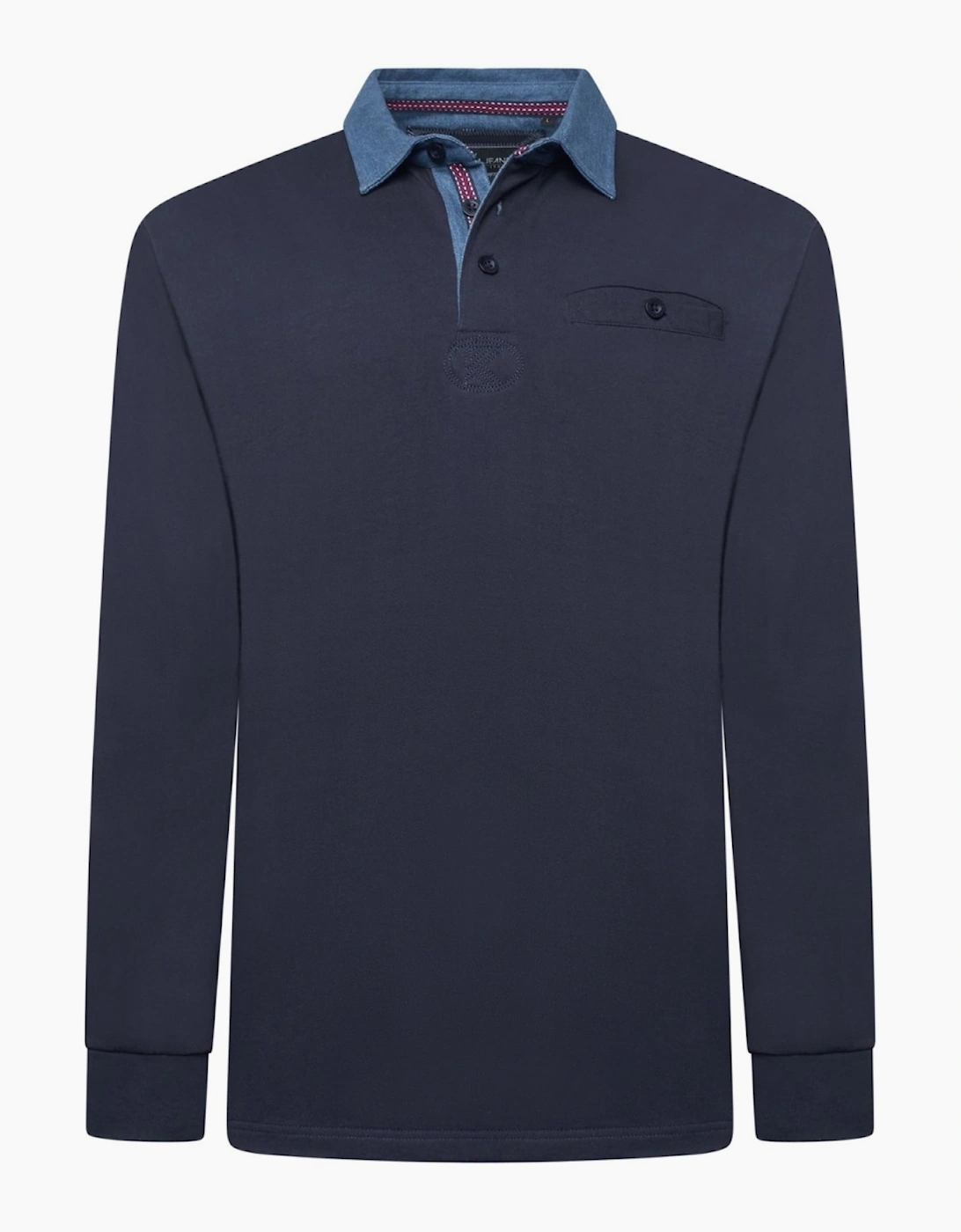 Kam Mens Big & Tall Casual Rugby Long Sleeve Polo Shirt