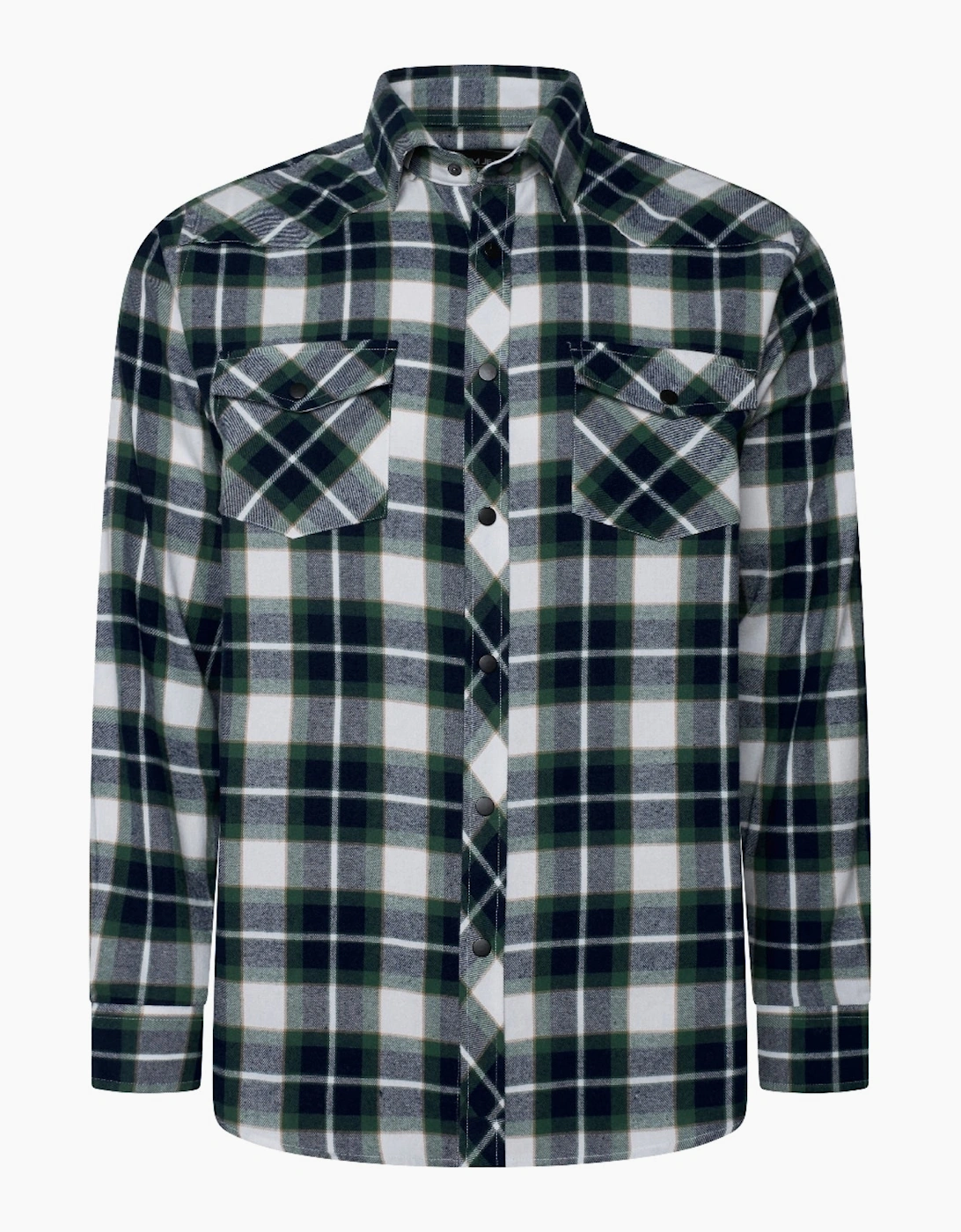 Kam Mens Big & Tall Retro Check Twill Long Sleeve Shirt
