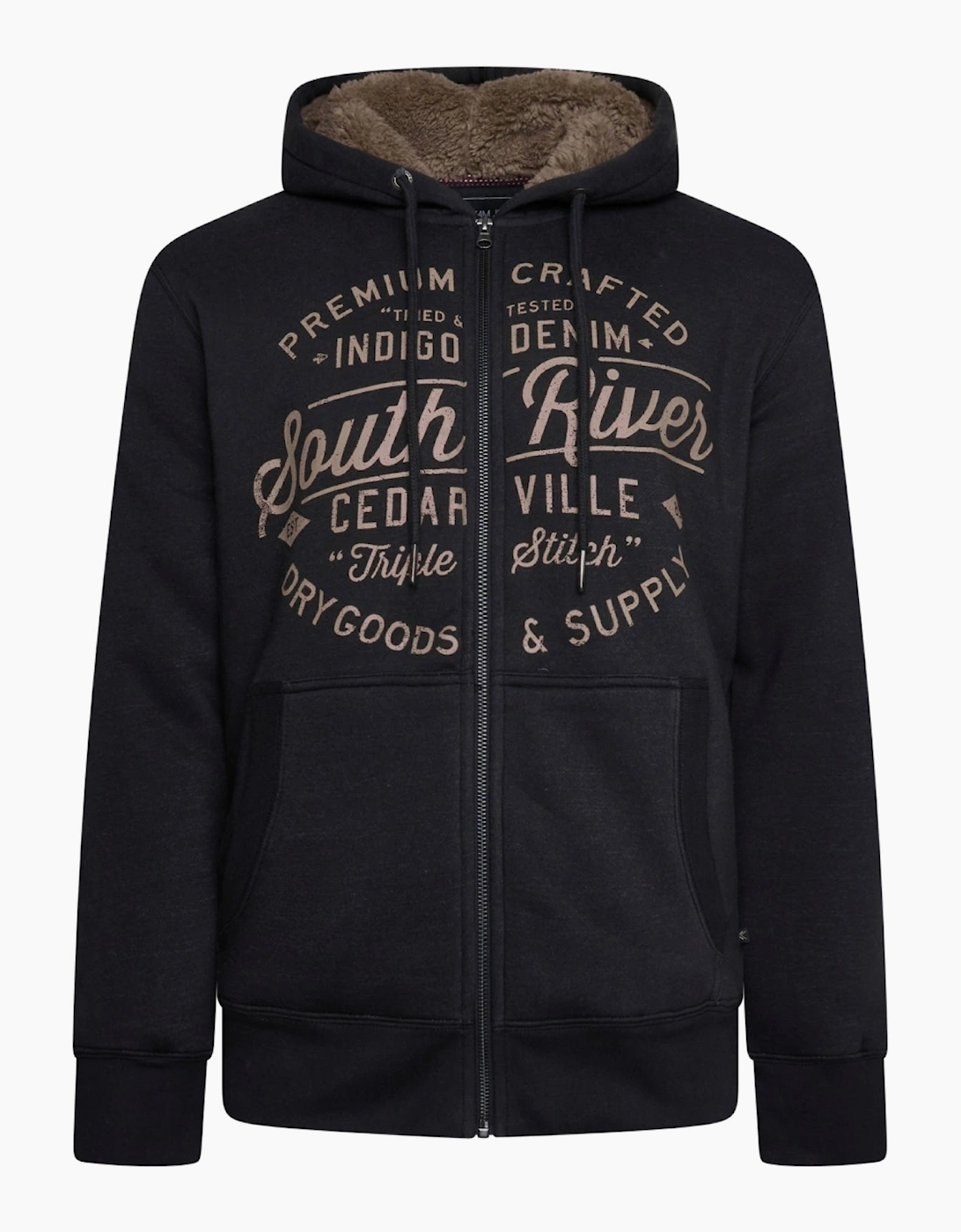 Kam Mens Big & Tall South River Zip Up Sherpa Hoodie