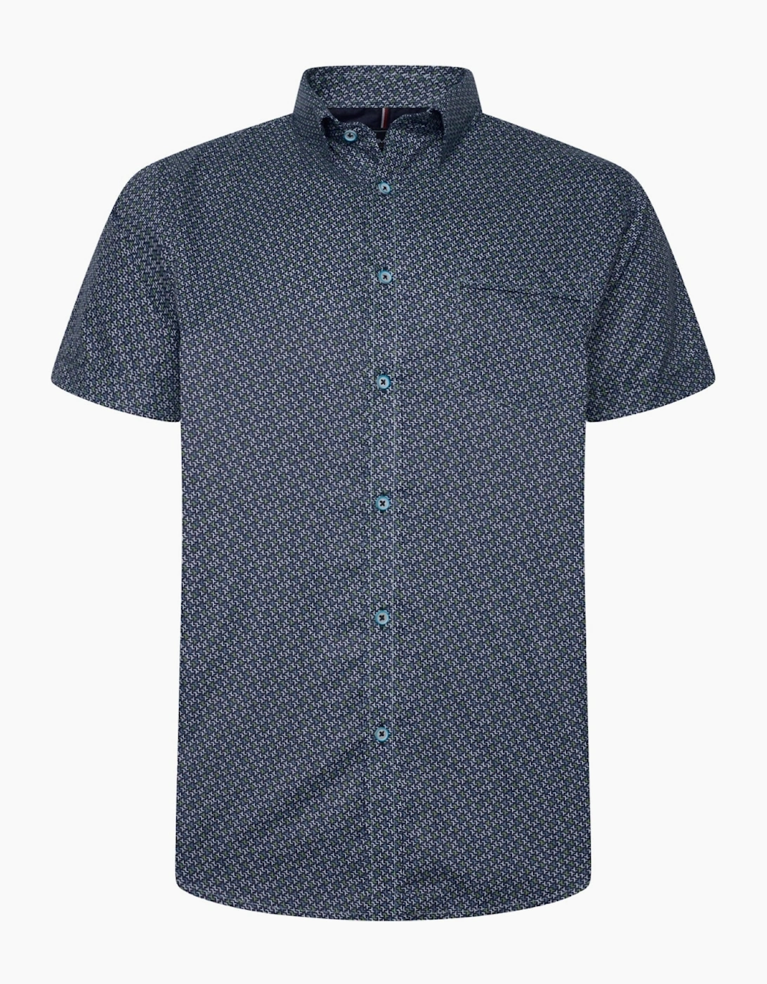 Kam Mens Big & Tall All Over Geo Print Short Sleeve Shirt