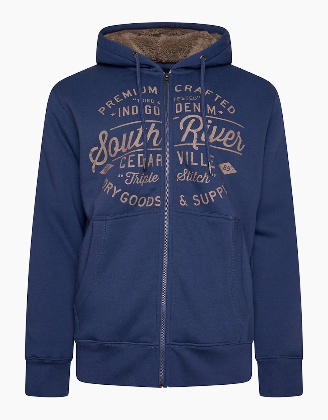 Kam Mens Big & Tall South River Zip Up Sherpa Hoodie