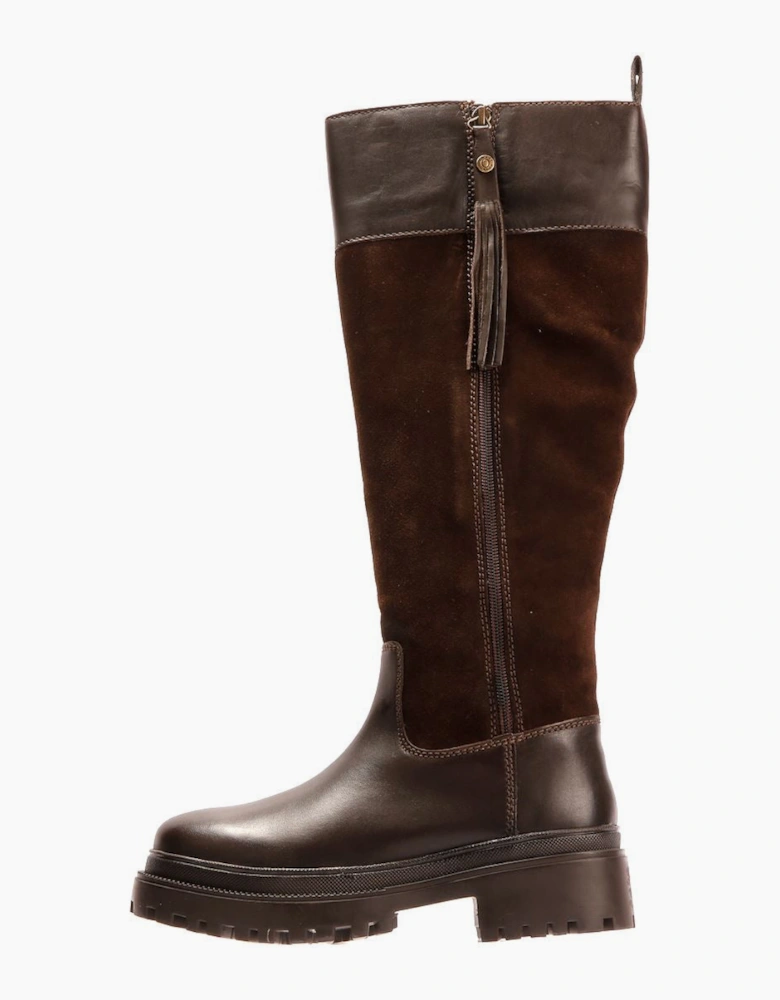 Osprey London The Bramble Tall Leather Women's Chocolate Burnish Boots