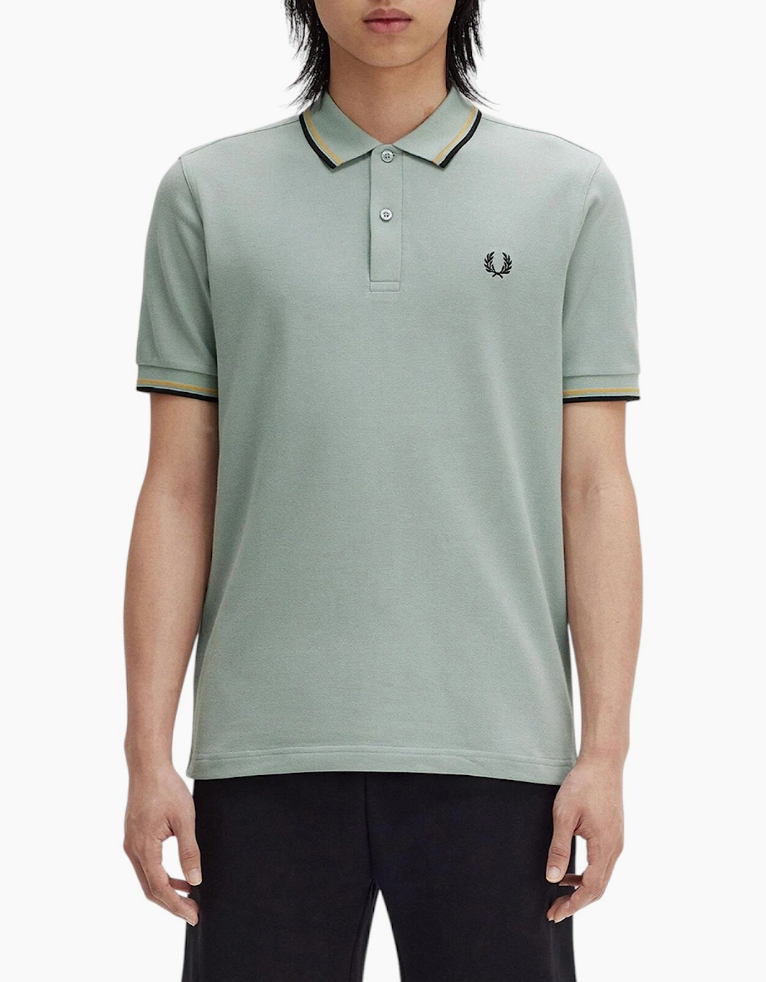 Fred Perry Mens Polo Shirt Twin Tipped Logo Short Sleeve Breathable Cotton