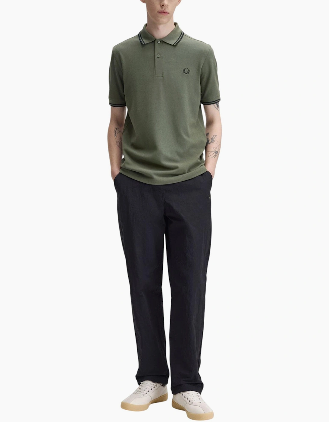 Fred Perry Mens Polo Shirt Twin Tipped Logo Short Sleeve Breathable Cotton