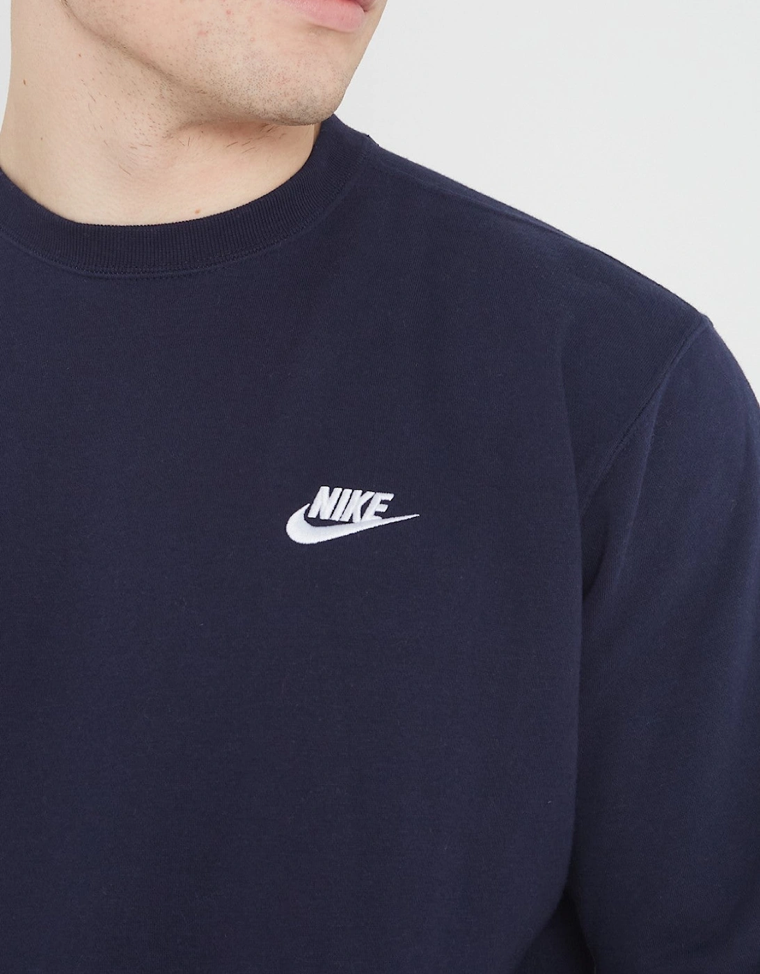 Nike Mens ClubFleece Crewneck Full Tracksuit Set in Navy