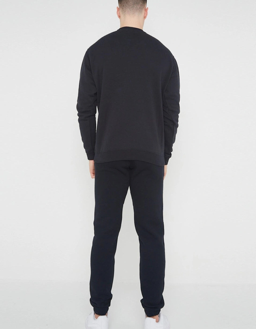Nike Mens ClubFleece Crewneck Full Tracksuit Set in Black