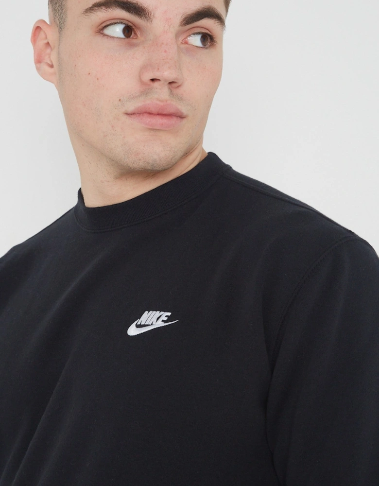 Nike Mens ClubFleece Crewneck Full Tracksuit Set in Black