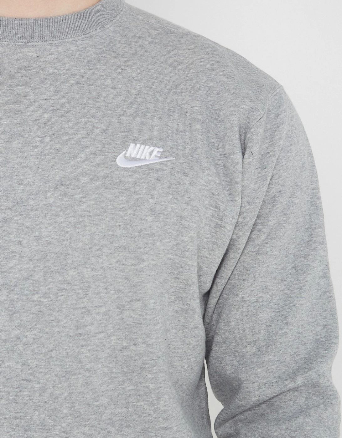 Nike Mens ClubFleece Crewneck Full Tracksuit Set in Grey