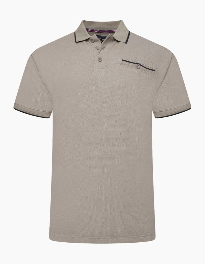 Kam Mens Big & Tall Dobby Pique Tipped Short Sleeve Polo Shirt
