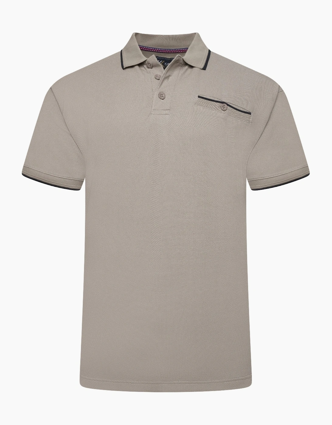 Kam Mens Big & Tall Dobby Pique Tipped Short Sleeve Polo Shirt